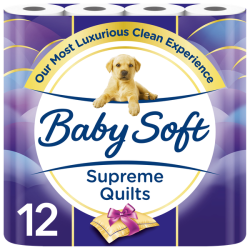 Baby Soft Supreme Quilts 2-PLY Toilet Paper 12 Rolls