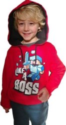 MINECRAFT - Like A Boss - Youth Hoodie - Red Small
