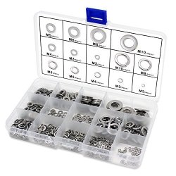 Ausl Stainless Steel Flat Washer And Lock Washer Assortment M2-M10 510PCS