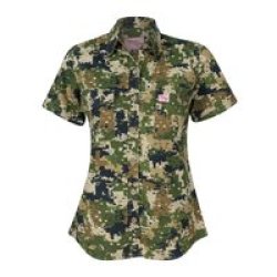 Sniper Africa Ladies Adventure Short Sleeve Shirt Pixelate