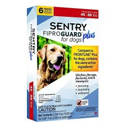 Sentry Fiproguard Plus For Dogs & Puppies 45-88 Lbs. Topical Flea & Tick Treatment 6 Month Supply