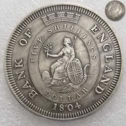 Jearls 1804 British UK Bank-dollar Old Coin- Uncirculated Great British UK Coins-united Kingdom Five-shillings Coin Favors Party Gifts For Boys girls adults Making Life Easier