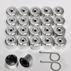 17mm Chrome Alloy Wheel Locking Nut Bolts Covers Caps For Vw Golf Passat Polo