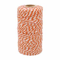 Orange And White Twine 100M 328 Feet Cotton Bakers Twine Christmas String Heavy Duty Packing String For Diy Crafts And Gift Wrapping