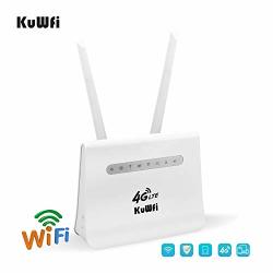 Kuwfi Wireless Internet Router 300MBPS Long Range 4G LTE Router With Sim Card Slot Dual Antenna Wireless Hotspot Wifi Devices Support B1 B3