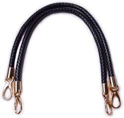 Wento 23 Inches 13mm Width Braided Black Straps Women Replacement Straps for Purse Replacement Handbag Handles Detachable Purses Straps Easy to Install