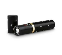 MINI Lipstick Self Defense Electric Shock Stun Gun With LED Flashlight - Black