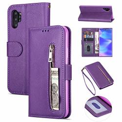 Zipper Wallet Case With Black Dual-use Pen For Samsung Galaxy Note 10 Plus note 10 Plus 5G Aoucase Money Coin Pocket Card Holder Shock Resistant