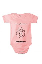 Fabio Farini Baby Girls' Romper 'when I Grow Up I Want To Be A Firefighter' Text Polish 12 Months Rose