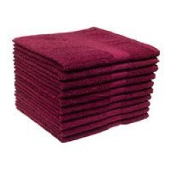 Recycled Ocean& 39 S Yarn Guest Towels 380GSM 33X050CMS Maroon 200 Pack