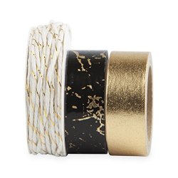 Cakewalk Party 6739 Gold Speckle Washi Tape & Twine By Cakewalk Decorative Tape