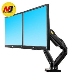 Nb North Bayou Dual Monitor Desk Mount Stand Full Motion Swivel Computer Monitor Arm For Two Screens 17-27 Inch With 4.4 19.8LBS Load Capacity For