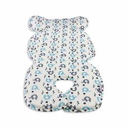 Stroller Liner Universal Premium 3D Air Mesh Cool Seat pad For Car Seat And Stroller - Blue Elephant- Handmade
