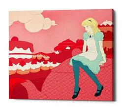 Epic Graffiti""alice In The Candy World Giclee Canvas Wall Art 16" X 18" Pink