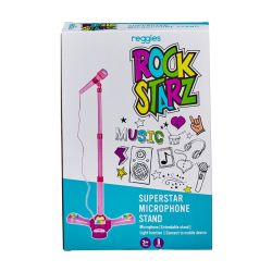 Rockstarz Superstar Microphone Stand With Light & Music Pink