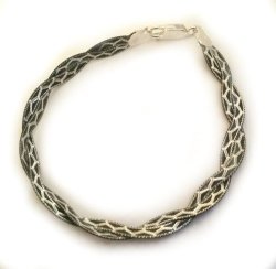 Genuine 19CM 925 Sterling Silver Black Rhodium Magic Design Snake Style Bracelet