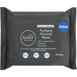 Sorbet Charcoal Facial Wipes 25 Wipes