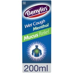 Benylin Wet Cough Syrup Mucus Relief Menthol Flavor 200ML