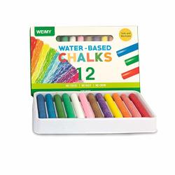 Weimy Non-toxic Colored Dustless Chalk 12 Ct Box Bundle Truly Dust Free Chalk For Art Decorating Whiteboard Blackboard 12COLORED-A