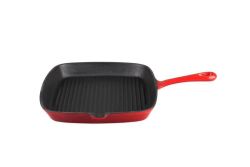 Cast Iron Square Grill Skillet - Cherry