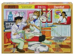 Rgs 24 Piece A4 Wooden Puzzle Dentist- Interlocking Pieces 210 X 297MM Each Puzzle Contains A Full Size Poster Retail Packaging No Warranty  
