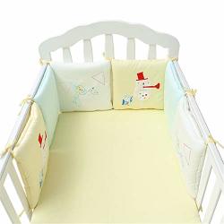 Baby Crib Bumpers Eabr 6 Pcs Cotton Breathable Bed Liner Toddler Crib Bedding Set Huanlesong