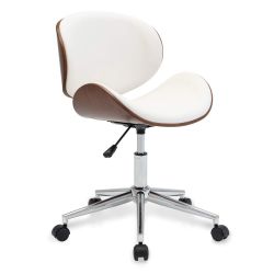 Kc Furn-mid-century Swivel Office Desk Chair White