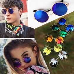 Mirrored Relecting Round Sunglasses - 2015 Fashion Style - 6 Colors