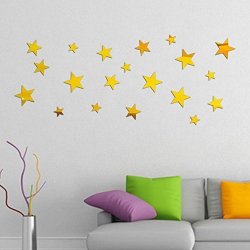 Teresamoon Starts Room Decoration Wall Stickers Gold