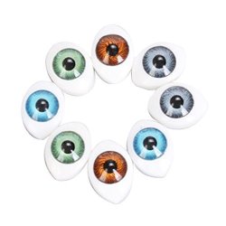 4 Color 8PCS Oval Hollow Back Plastic Eyes For Doll Mask Diy 6MM