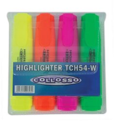 Highlighters Chisel Tip - Wallet Of 4