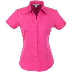 Ladies Short Sleeve Metro Shirt - Fuscia