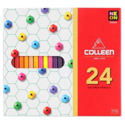 Colleen Pencil Crayon Coloured Pencils Neon Assorted 775 24 Set 24