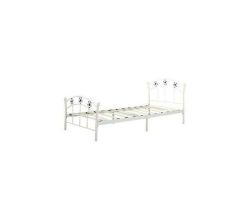 Casal Soccer Kids Metal Bed With Headboard And Footboard White Size: Single