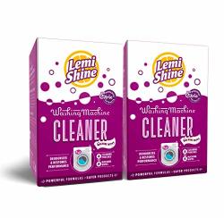 Lemi Shine Natural Washing Machine Cleaner + Wipes - 4-1.76 Oz + 4 Wipes - 2 Pack Bundle - 8 Uses Total