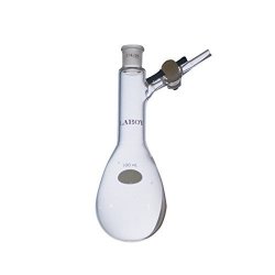 Laboy HMF050119 Glass 100 mL Air Free Reaction/Storage Schlenk Flask with Glass Stopcock and 14/20 Joint