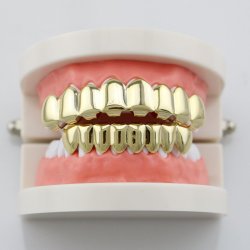 Colors 4 Metal Glossy Braces Plating Black Braces Hip Hop Rose Gold Grillz Teeth Jewelry