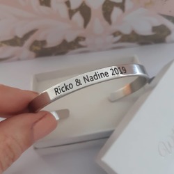 CBA101917 - Personalized Bangle Silver Stainless Steel 5MMX18CM