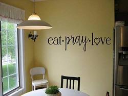 Spk Sticker Eat Pray Love Kitchen Cafe Diner Vinyl Wall Decal Religious Words Sticker Removable Bedroom Living Room Decoration