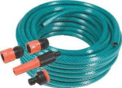 Garden Hose Pipe 20MM X 30M With 4X Attachable Fittings