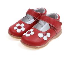 Sandq Baby Genuine Leather Shoes For Girls - Red 12