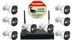 8 Channel 1080P Wi-fi Camera Kit + 1TB Hdd + Securi-prod Warning Sign