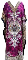 Risi Gorgeous Long Flower-pot Print Kaftan Boho Hippie Kimono Caftan Dress One Size free Size Multi-colour