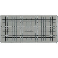 Square Rectangular Lead-free Crystal Platter Smoke 28CM - 1KGS