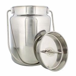 Stainless Steel The Dairy Shoppe Milk Storage Can Milk Canister Dolchi Milk Bucket Gallon Milker - 5 Liter With Lid- Ideal For Storing And Transporting Liquid