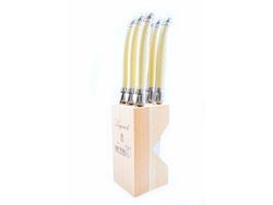 Laguiole By Andre Verdier Steak Knife Set With Stand 6-PIECE Ivory