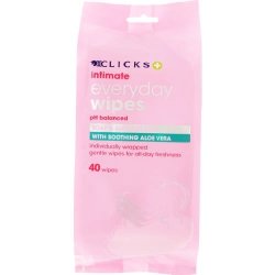 Clicks Intimate Wipes Indiviadually Wrapped 40 Wipes