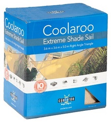 Coolaroo 5m x 3m Right Angle Triangle Extreme Shade Sail in Desert Sand