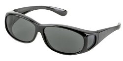 Lenscovers Wear Over Sunglasses Small-rectangle Frame Black With Polarization