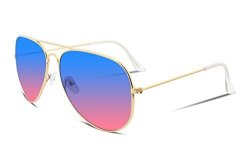 Feisedy Retro Aviator Sunglasses Gradient Lens Men Women Brand Sunglasses B1100